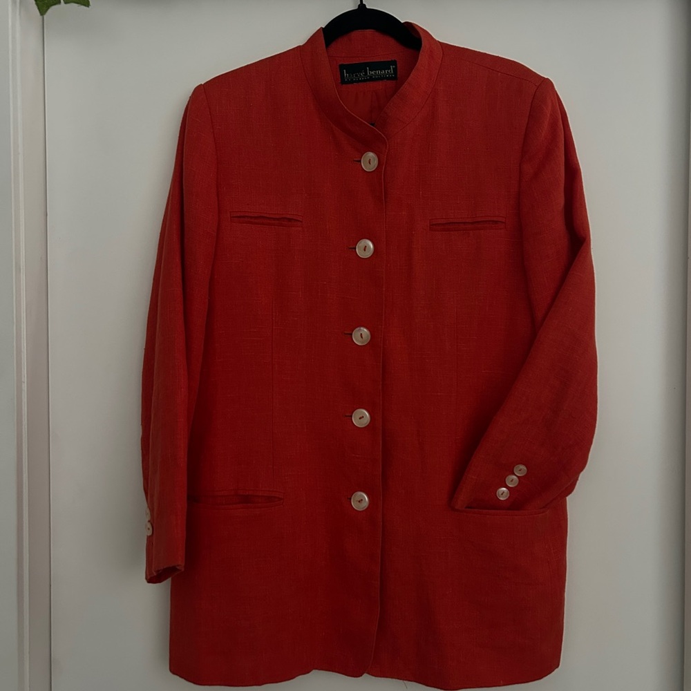 Harve Benard Mandarin Collar Blazer